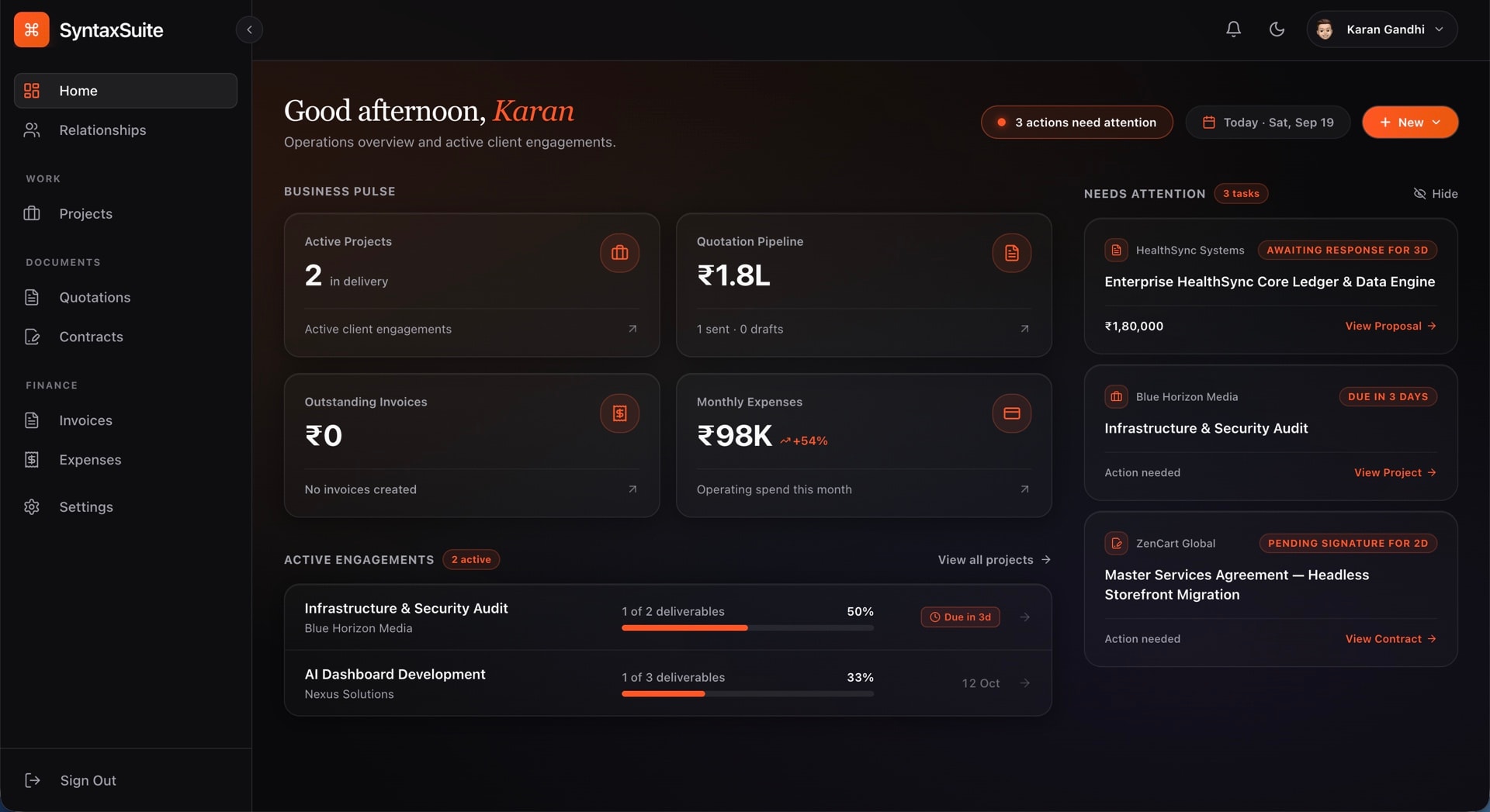 SyntaxSuite Real Operating System Dashboard